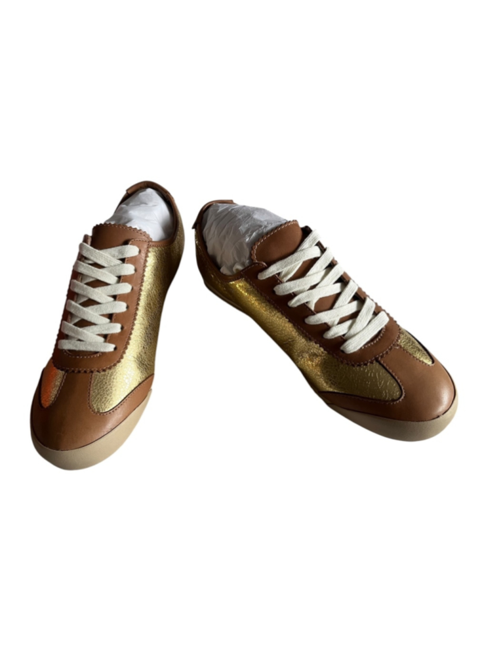 Women's Tory Burch GOLD Sneakers NWT LEATHER - Picture 9 of 9
